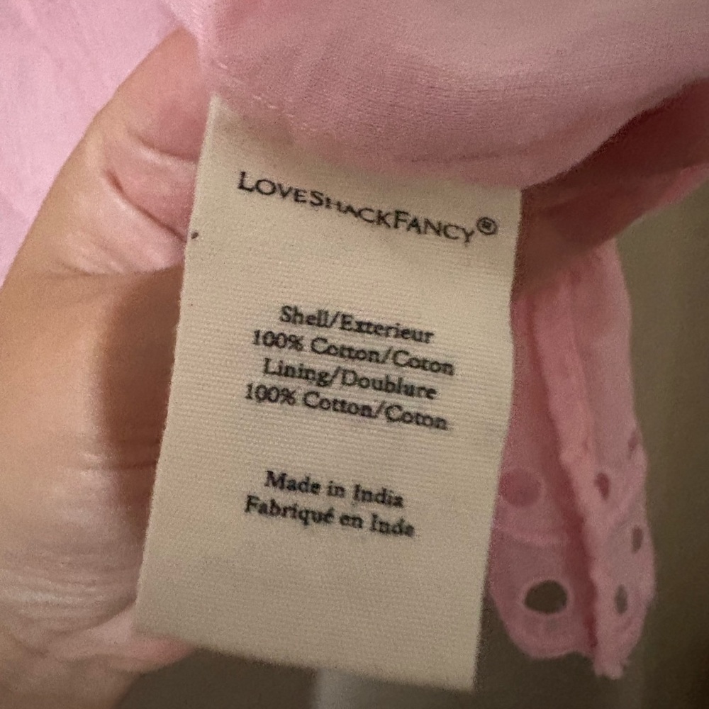 LOVE SHACK FANCY PINK EYELET TOP - Picture 10 of 10
